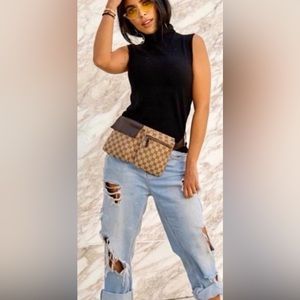 Gucci Monogram GG Waist Sling Fanny Belt Bum Bag Unisex